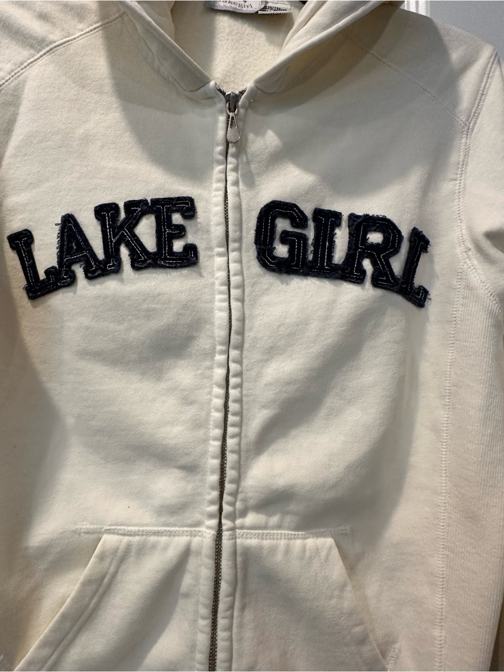 Lake Girl Cream Zip-Front Jacket, Size S - Picture 2 of 8
